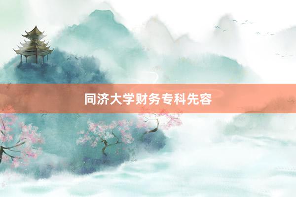 同济大学财务专科先容